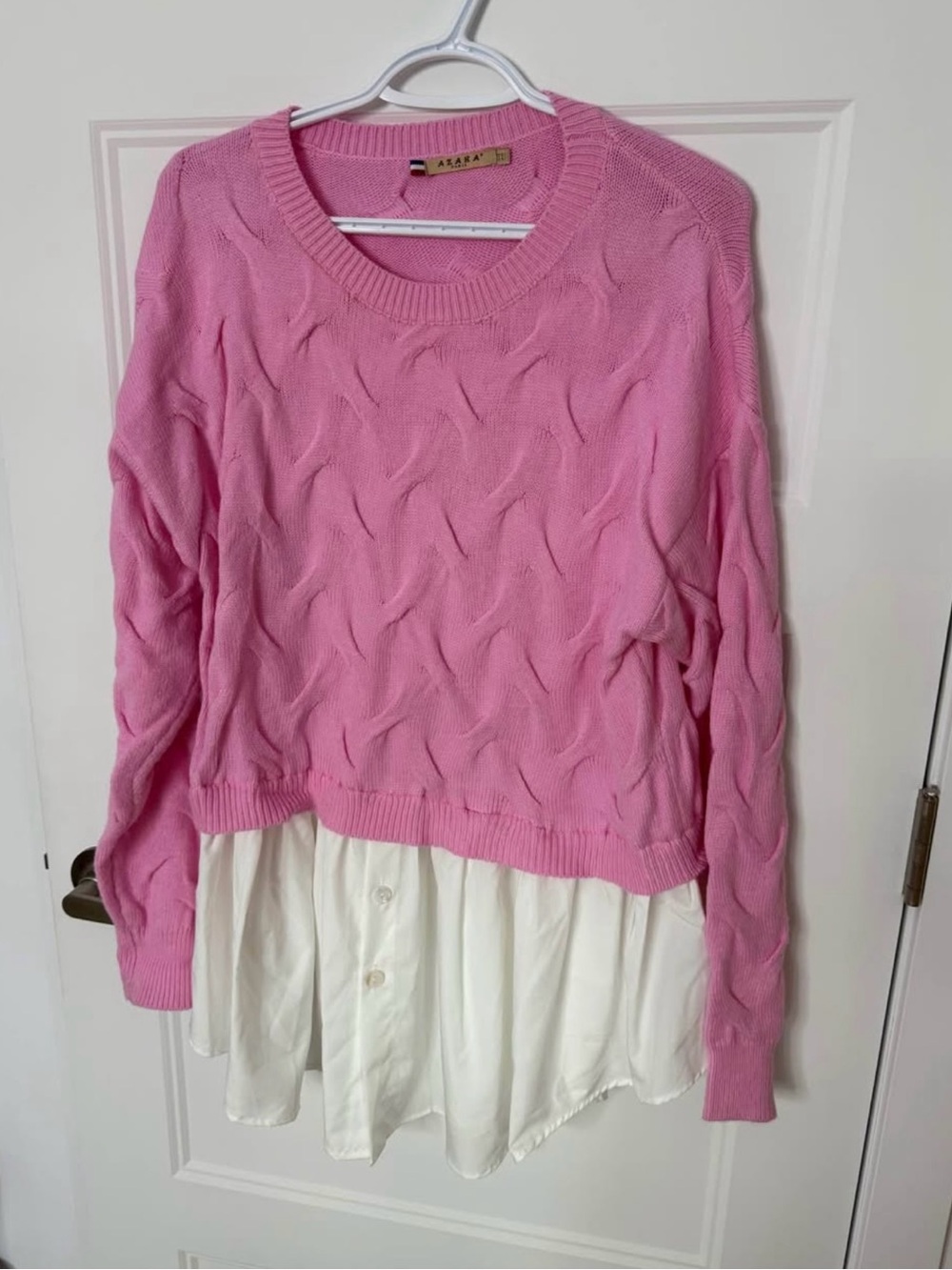 Akris Punto Pink Crewneck Layered Sweater